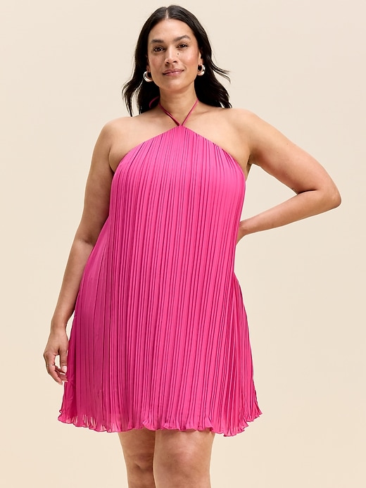 old navy halter swing dress The Occasion by Old Navy Pleated Halter Swing Mini Dress