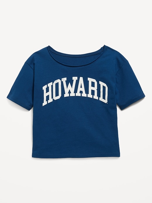 Image number 1 showing, College Off-Shoulder Graphic T-Shirt for Girls
