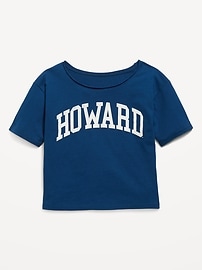 Image number 1 showing, College Off-Shoulder Graphic T-Shirt for Girls