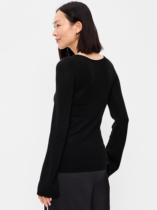 Image number 2 showing, Bell-Sleeve Keyhole Top