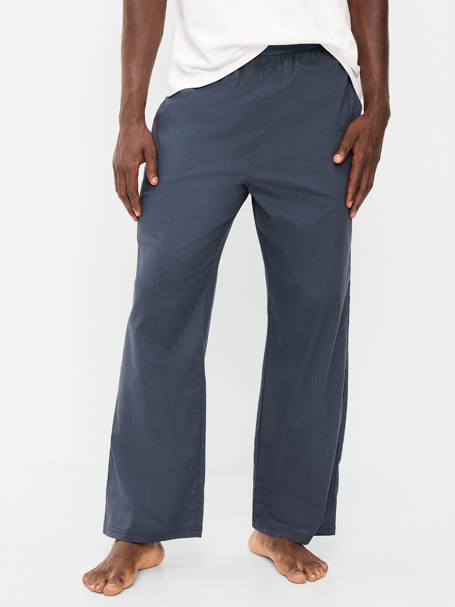 Пижамные брюки Elastic-Waist Poplin для мужчин — Old Navy, цвет: Сумеречный тёмно-синий