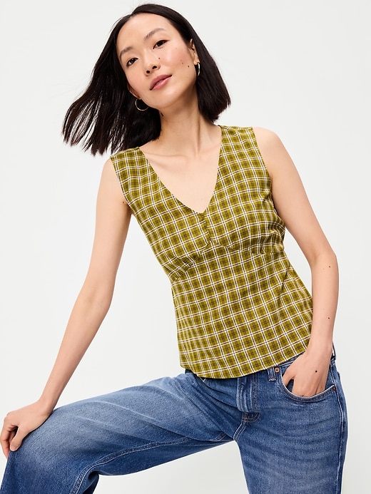 Image number 3 showing, Sleeveless V-Neck Tie-Back Top