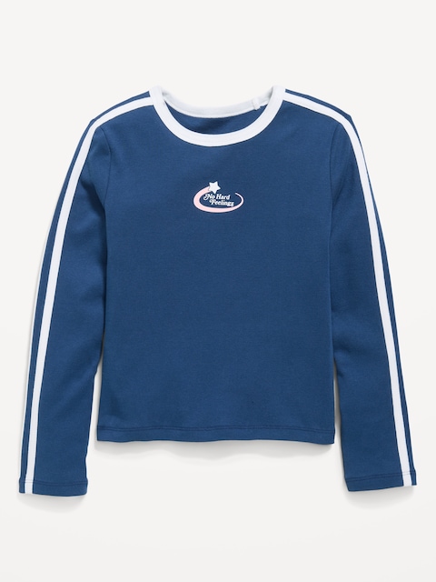 Fitted Long-Sleeve Graphic T-Shirt for Girls