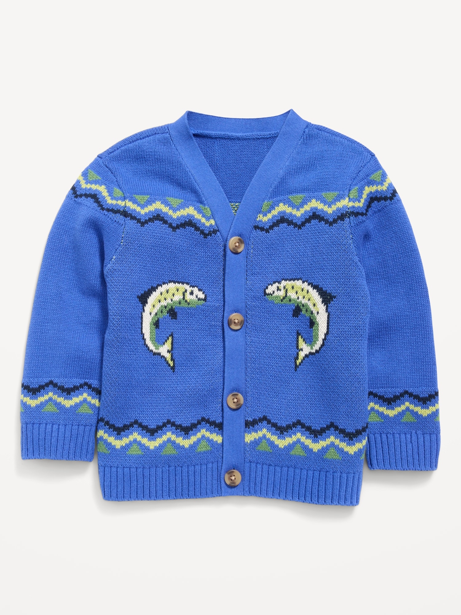 Oversized Graphic Cardigan Sweater for Toddler Boys