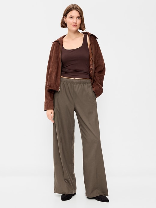 Image number 1 showing, High-Waisted Wide-Leg Trouser
