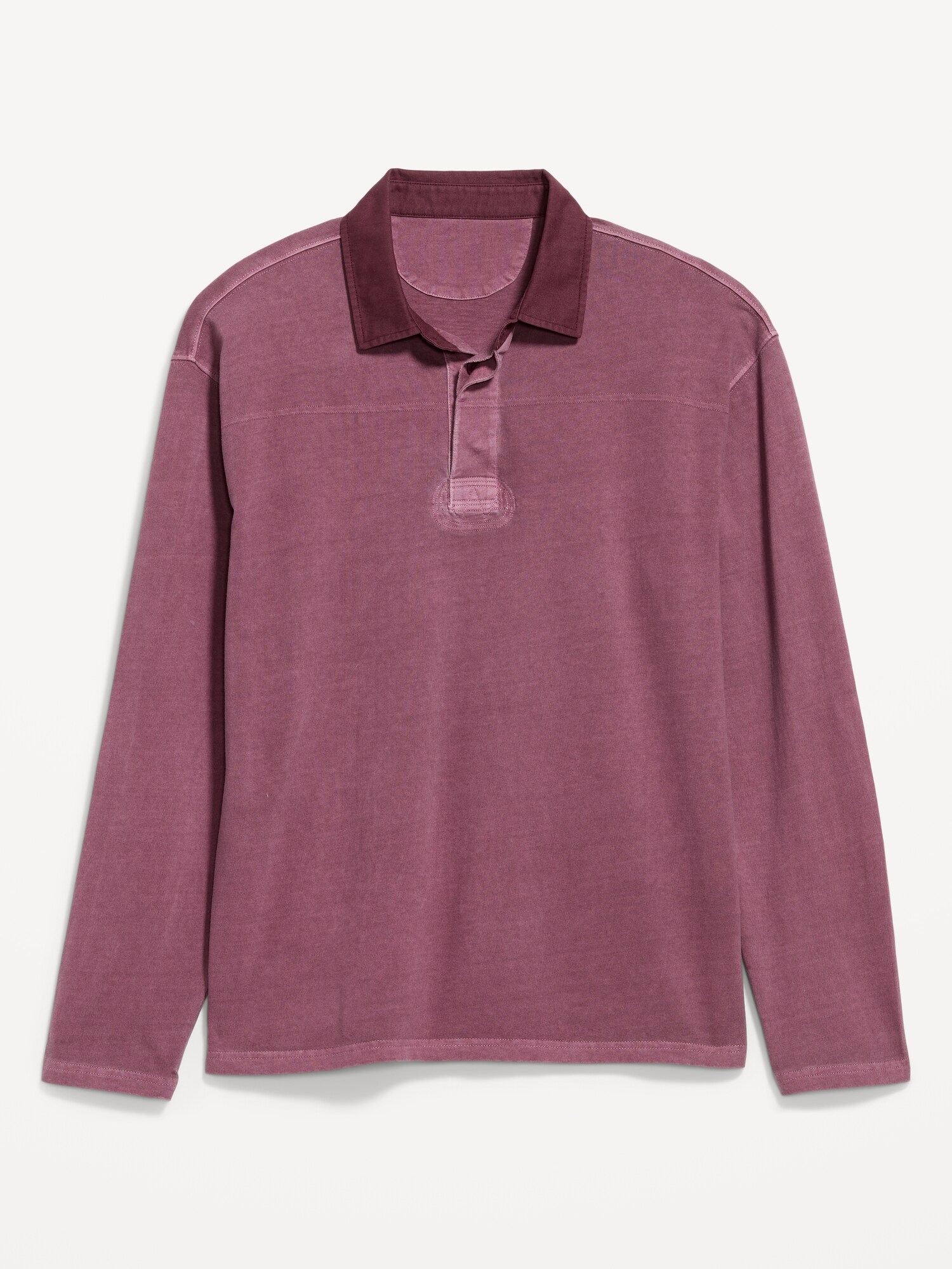 Мужское поло Old Navy Long-Sleeve Rugby Polo, цвет: Ravenswood — фото 3