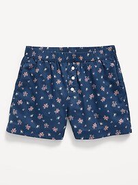 Image number 1 showing, Printed Poplin Boxer Shorts for Girls