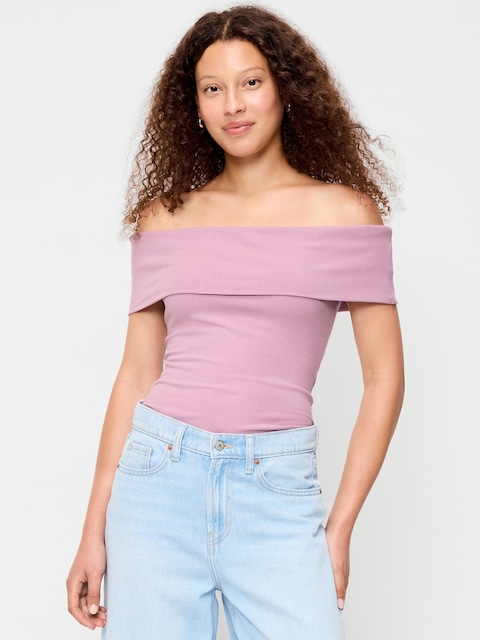 Off-The-Shoulder Fitted Top