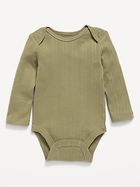 Image number 1 showing, Long-Sleeve Ribbed Bodysuit for Baby