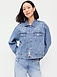 Embroidered Cropped Denim Jacket