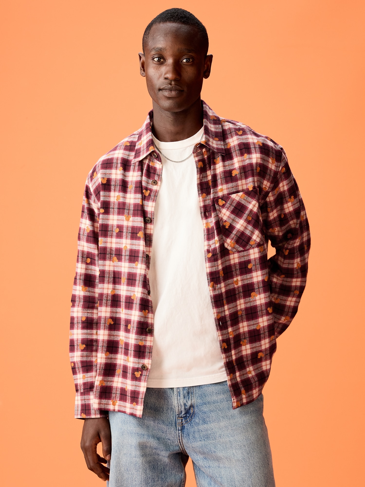 Old Navy x Disney Mickey Mouse Flannel Shirt for Adults