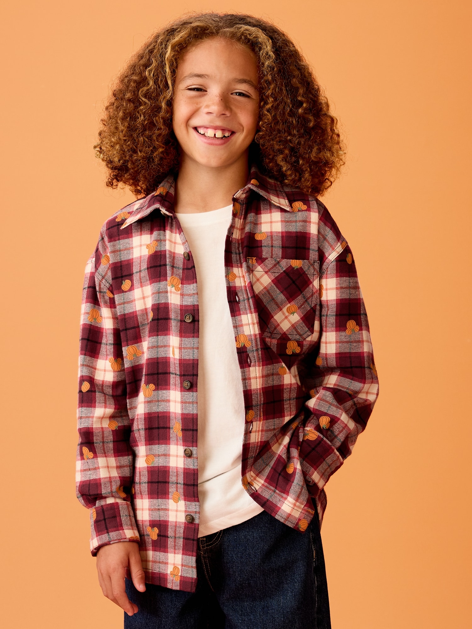 Old Navy x Disney Mickey Mouse Oversized Flannel Gender-Neutral Shirt for Kids