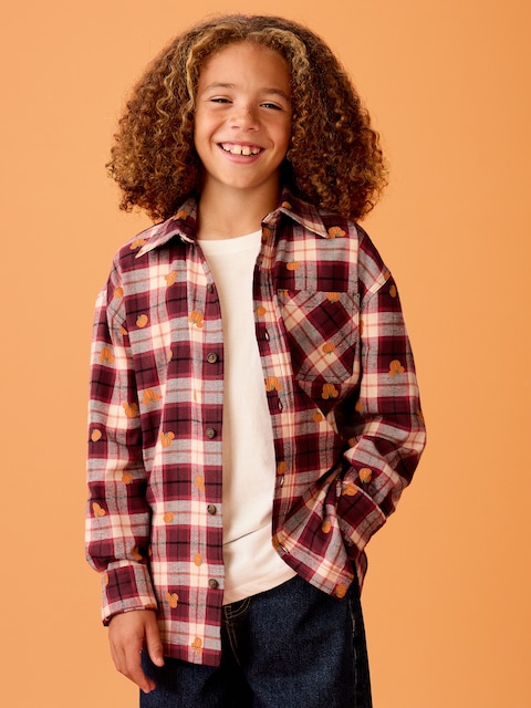 Old Navy x Disney Mickey Mouse Oversized Flannel Gender-Neutral Shirt for Kids