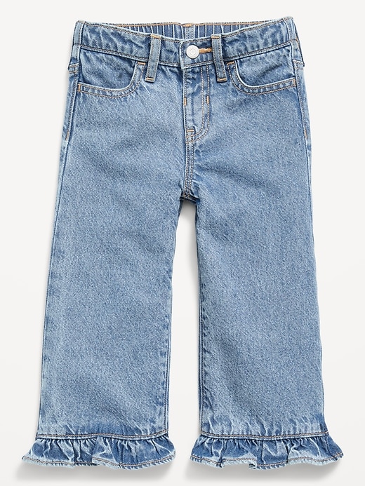 Image number 3 showing, High-Waisted Super Baggy Ruffled Wide-Leg Jeans for Girls