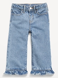 Image number 3 showing, High-Waisted Super Baggy Ruffled Wide-Leg Jeans for Girls