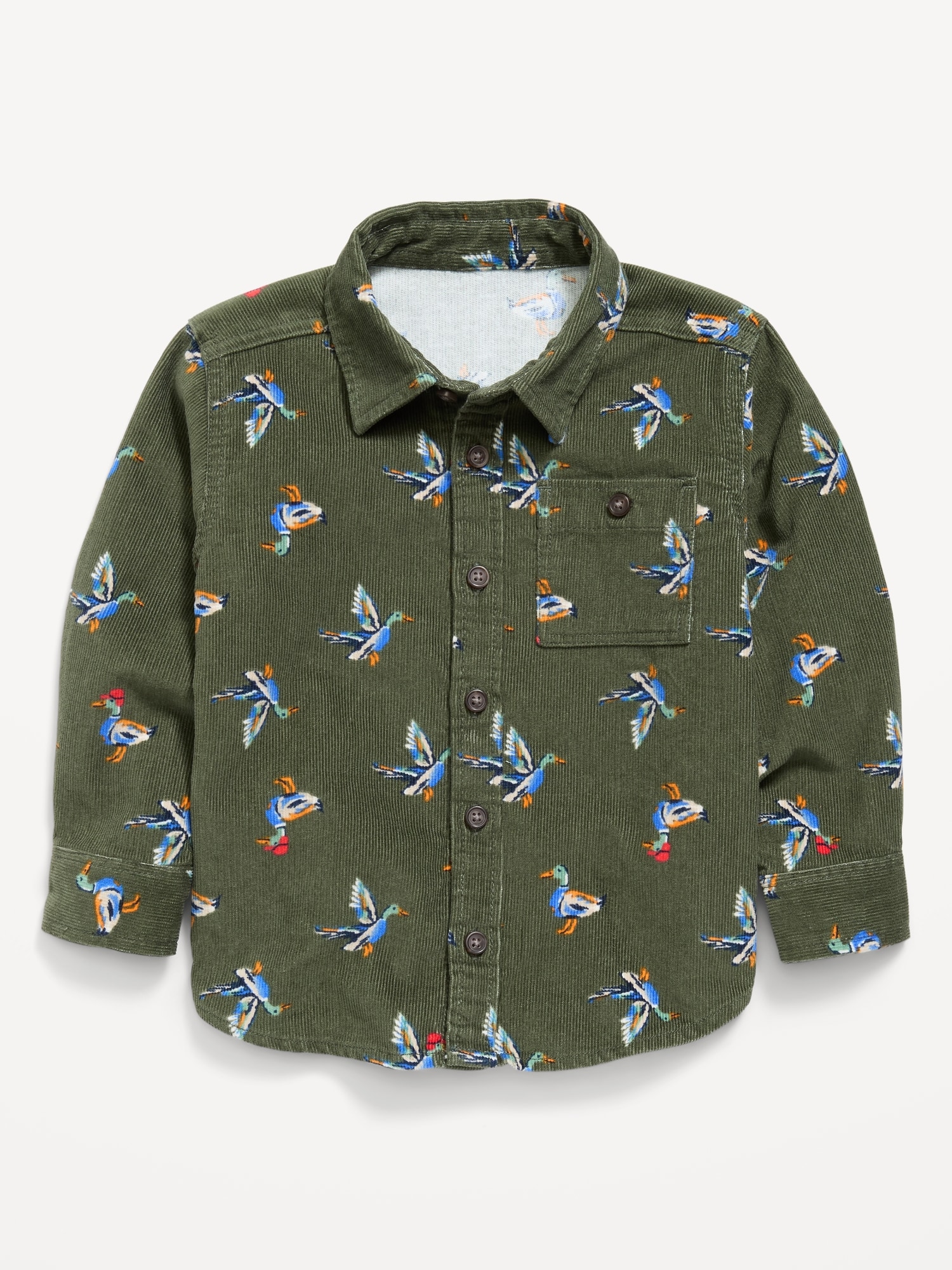 Printed Long-Sleeve Corduroy Shirt for Toddler Boys
