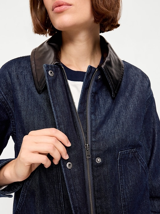 Image number 6 showing, Cropped Denim Barn Jacket