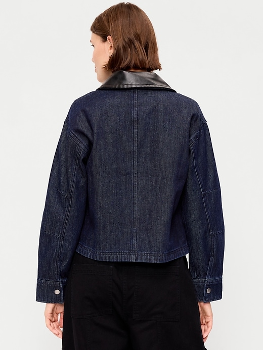 Image number 2 showing, Cropped Denim Barn Jacket