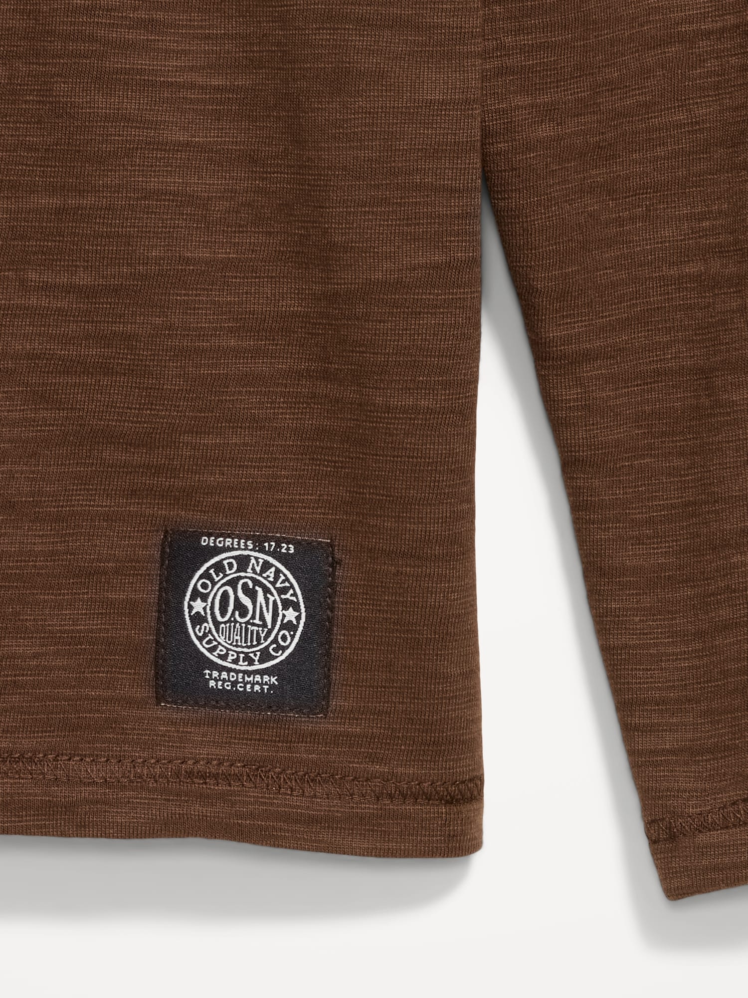 Long-Sleeve Slub-Knit Henley T-Shirt
