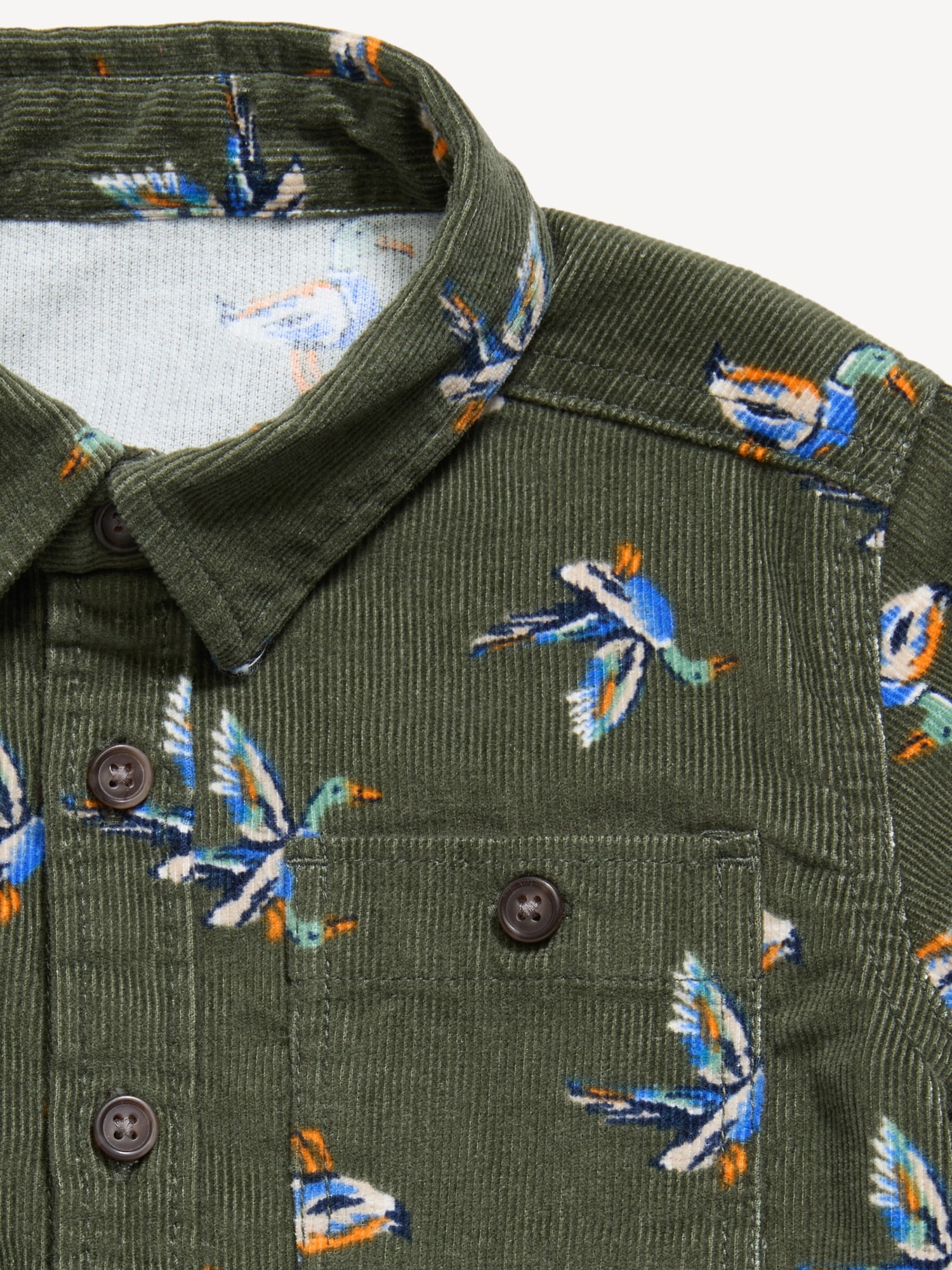 Printed Long-Sleeve Corduroy Shirt for Toddler Boys