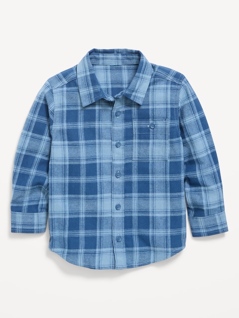 Long-Sleeve Plaid Flannel Shirt for Toddler Boys