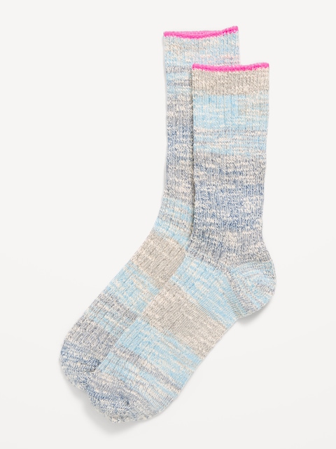 Slouchy Textured Crew Socks for Women