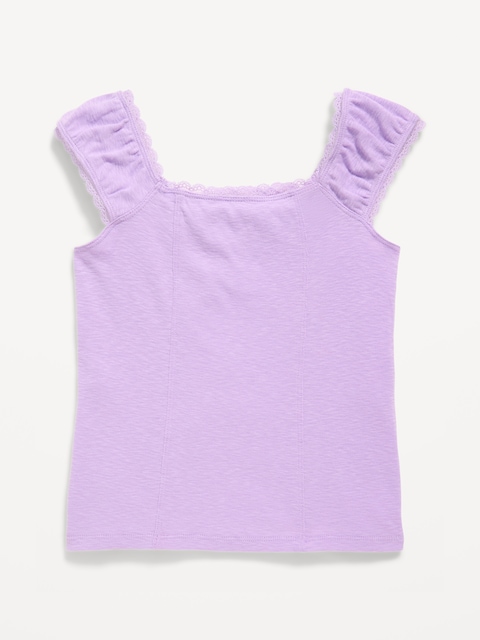 Short-Sleeve Ribbed Top for Girls