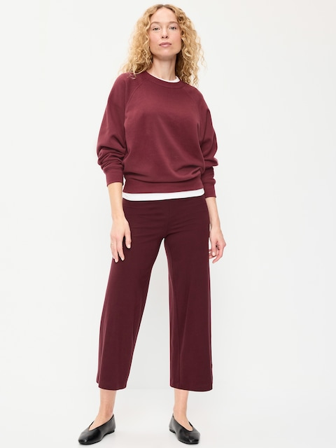 High-Waisted Fashion Wide-Leg Cropped Leggings