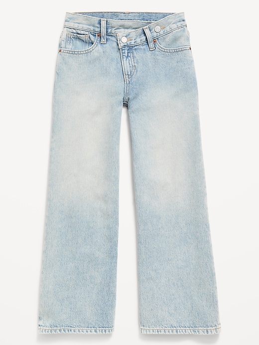 Image number 2 showing, Super Baggy Crossover Wide-Leg Jeans for Girls