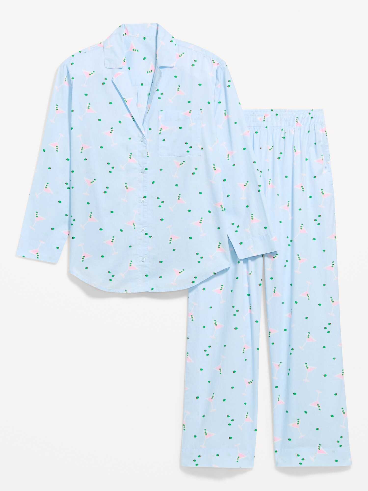 Пижамный комплект Poplin — Old Navy, цвет: Синий — фото 4