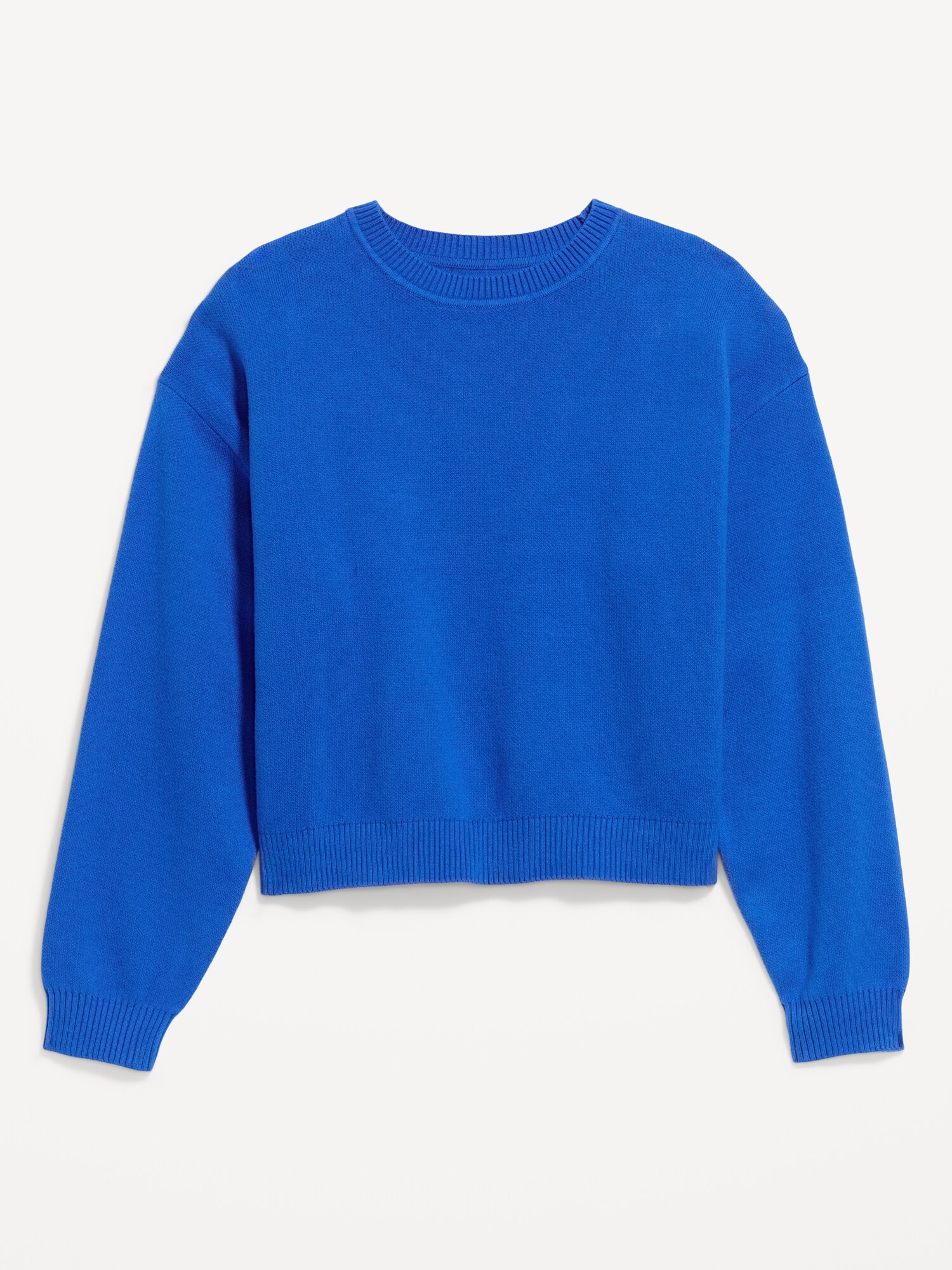 Женский свитер Old Navy Cotton-Blend Crew-Neck Cropped Sweater, цвет: Синий — фото 4