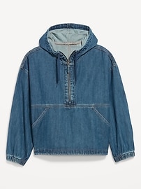 Image number 2 showing, Denim Popover Hooded Jacket