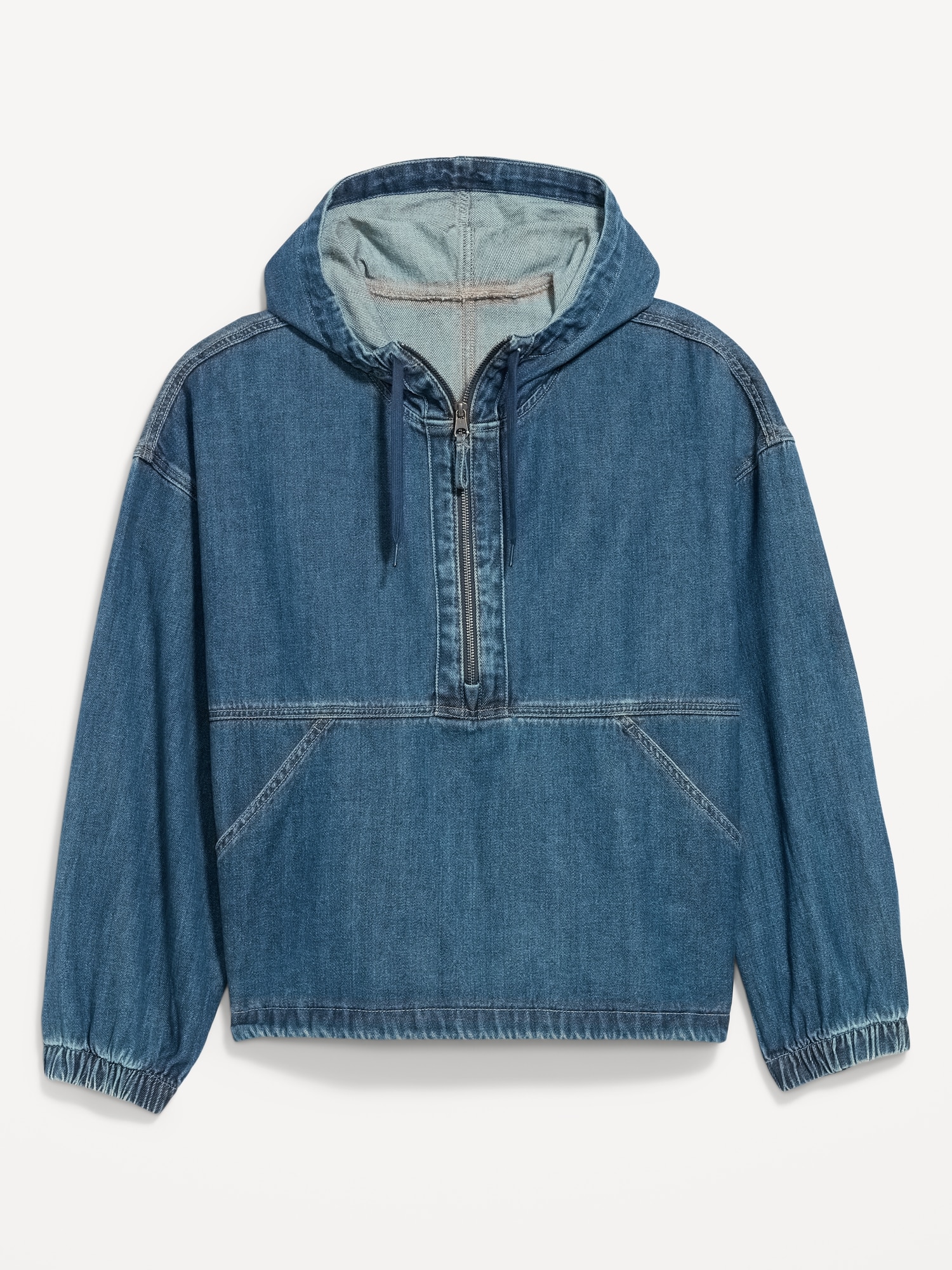 Denim Popover Hooded Jacket