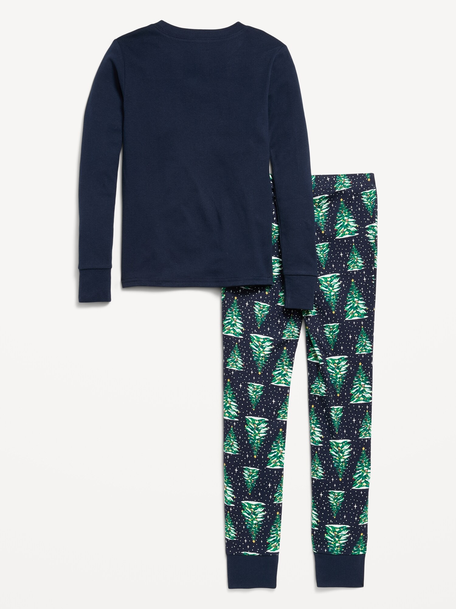 Пижамный комплект Gender-Neutral для детей, облегающий крой — Old Navy, цвет: Christmas Trees (Match The Fam!) — фото 2