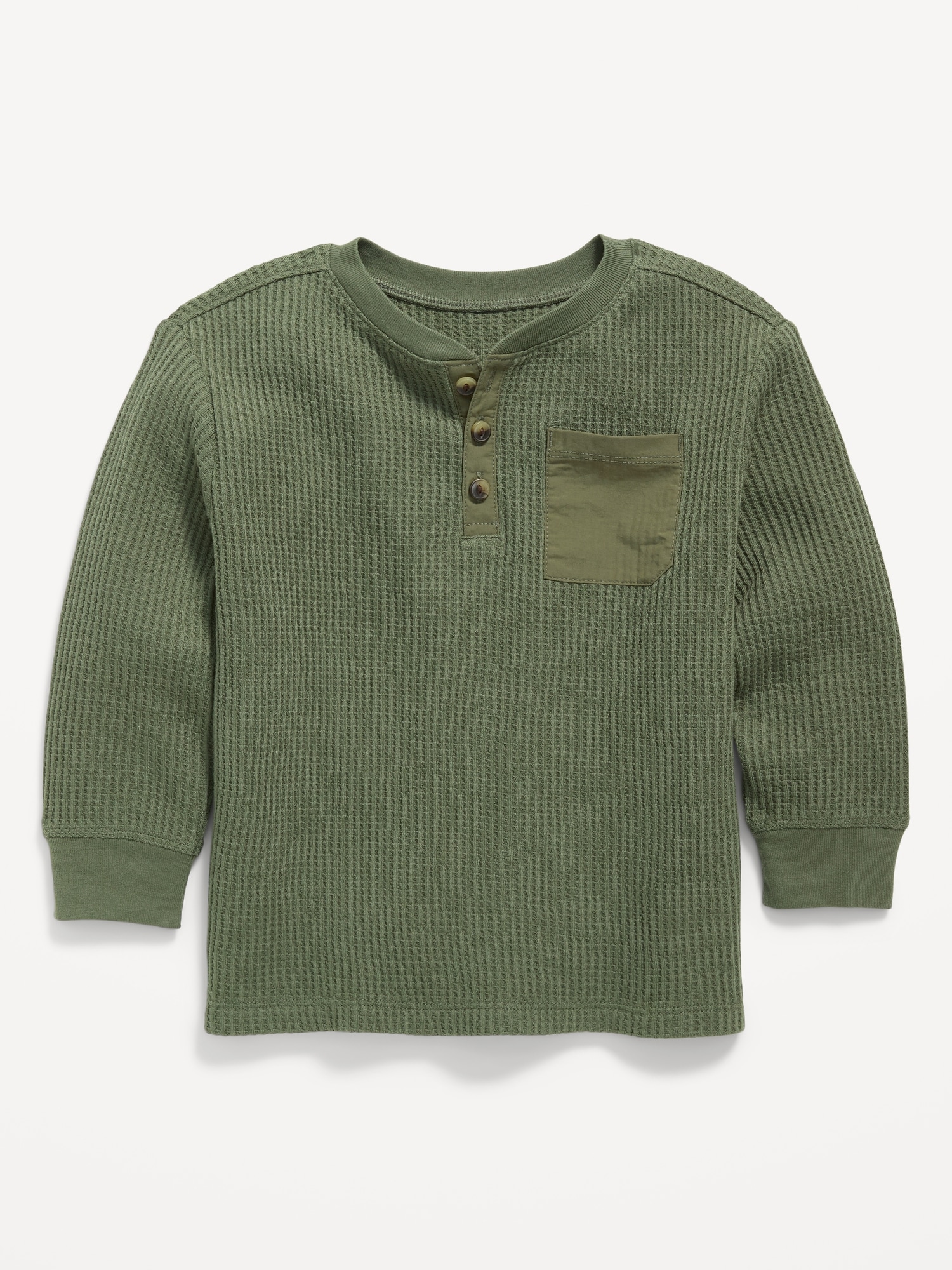 Long-Sleeve Waffle Knit Henley T-Shirt for Toddler Boys