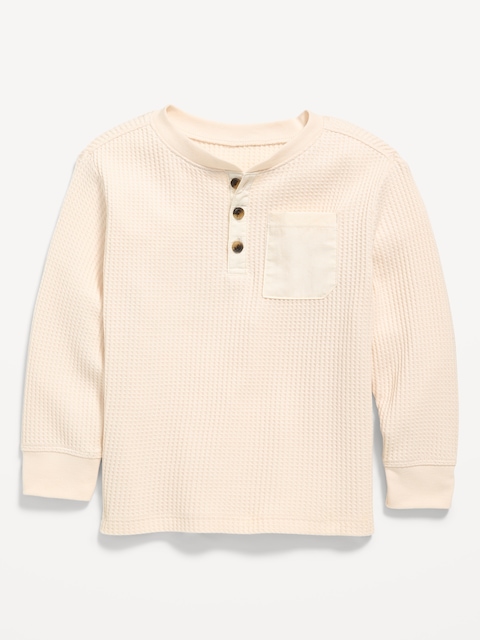 Long-Sleeve Waffle Knit Henley T-Shirt for Toddler Boys