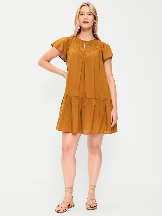 Image number 6 showing, Flutter-Sleeve Mini Swing Dress