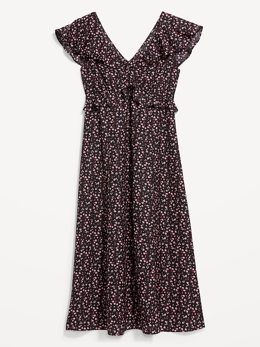 Image number 2 showing, Flutter-Sleeve Crepe Maxi Dress