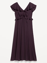 Image number 1 showing, Flutter-Sleeve Crepe Maxi Dress