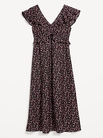 Image number 1 showing, Flutter-Sleeve Crepe Maxi Dress