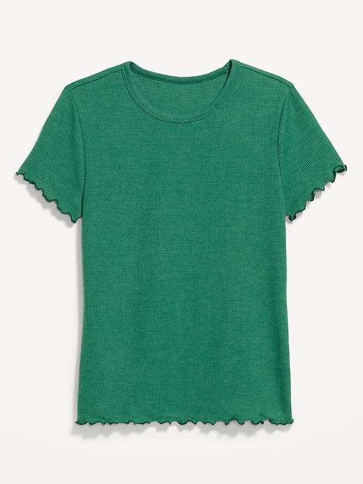 Image number 1 showing, Fitted Waffle-Knit Cropped T-Shirt