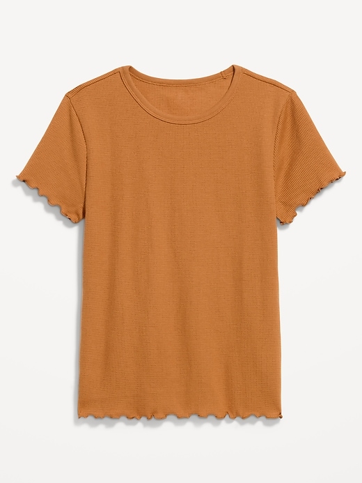 Image number 5 showing, Fitted Waffle-Knit Cropped T-Shirt