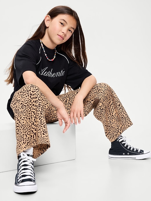Image number 3 showing, Pull-On Super Baggy Wide-Leg Twill Pants for Girls
