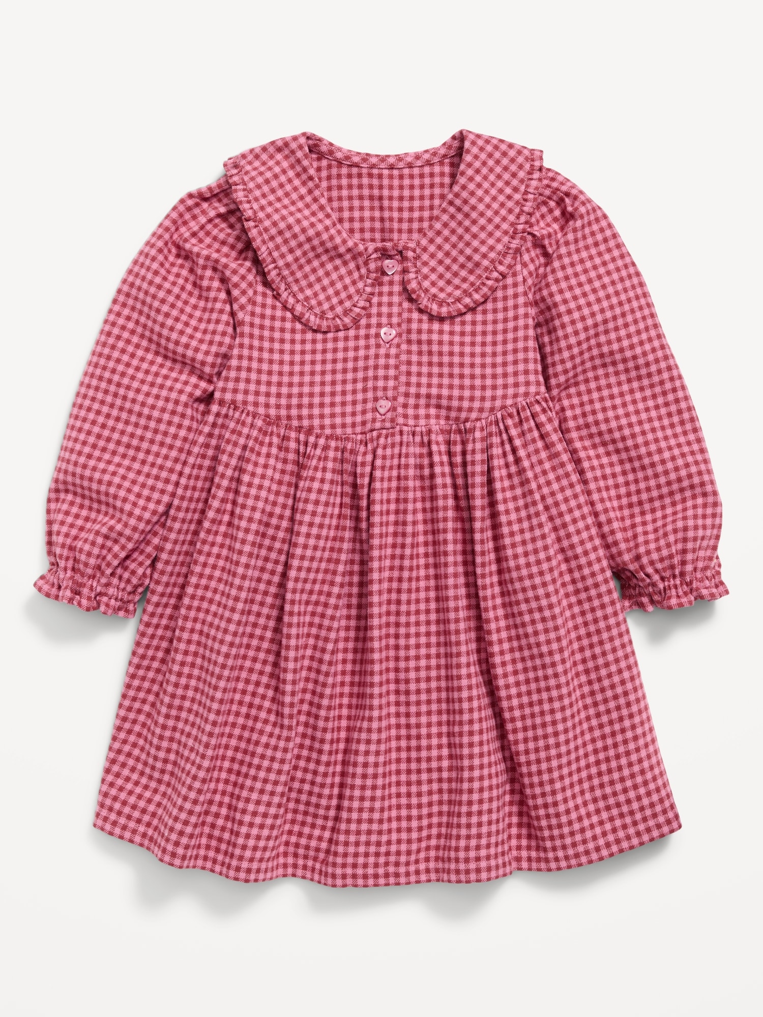 Long-Sleeve Flannel Dress for Toddler Girls