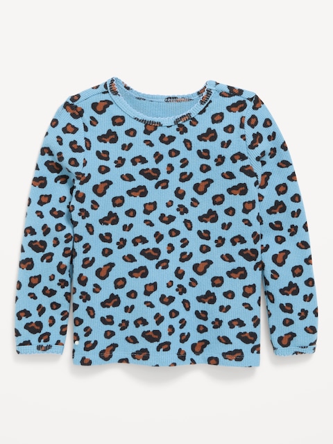 Long-Sleeve Waffle Knit T-Shirt for Toddler Girls