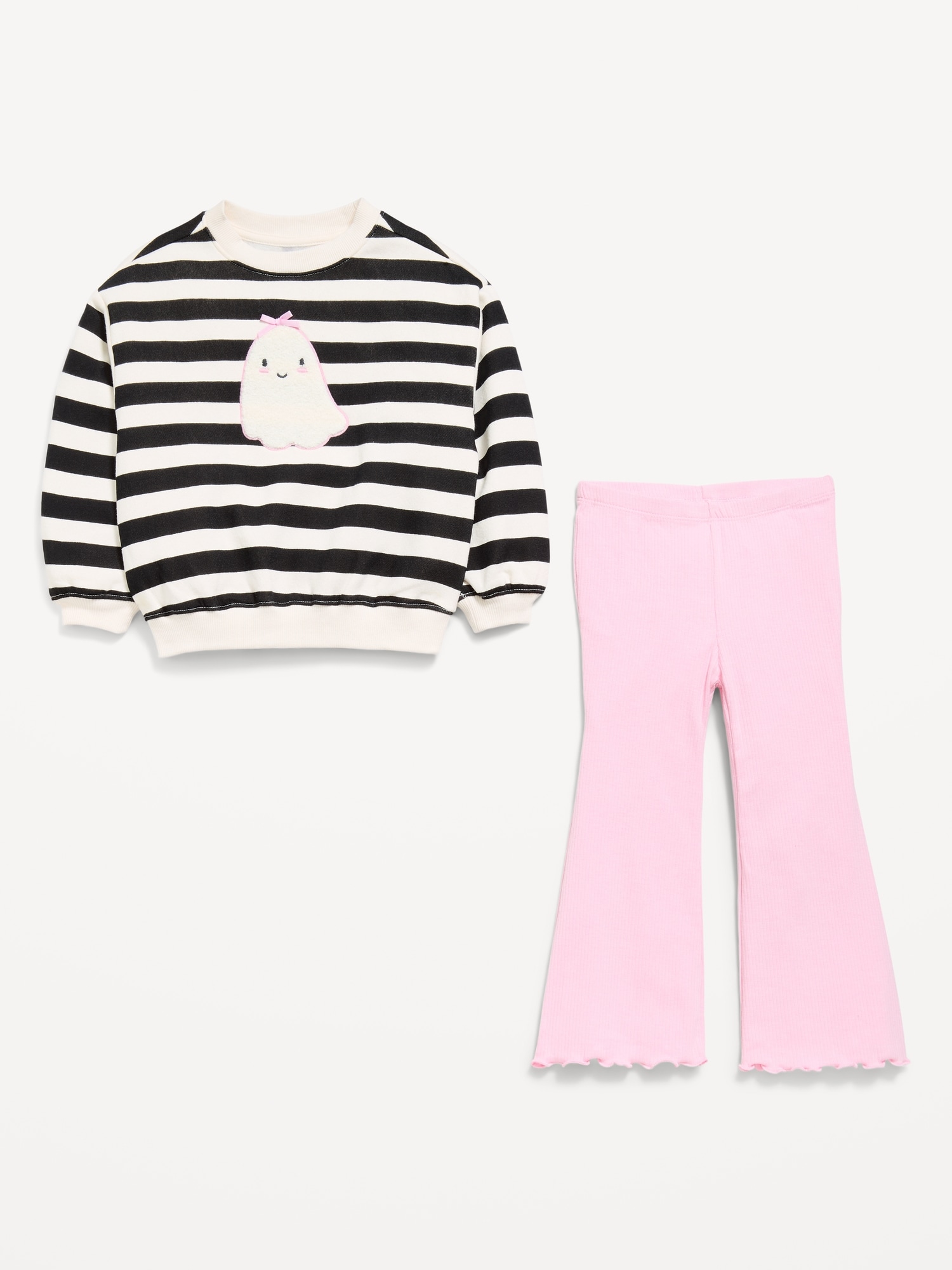 Graphic Sweatshirt and Flared Legging Set for Toddler Girls