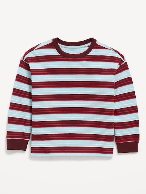 Oversized Long-Sleeve Striped T-Shirt for Toddler Boys
