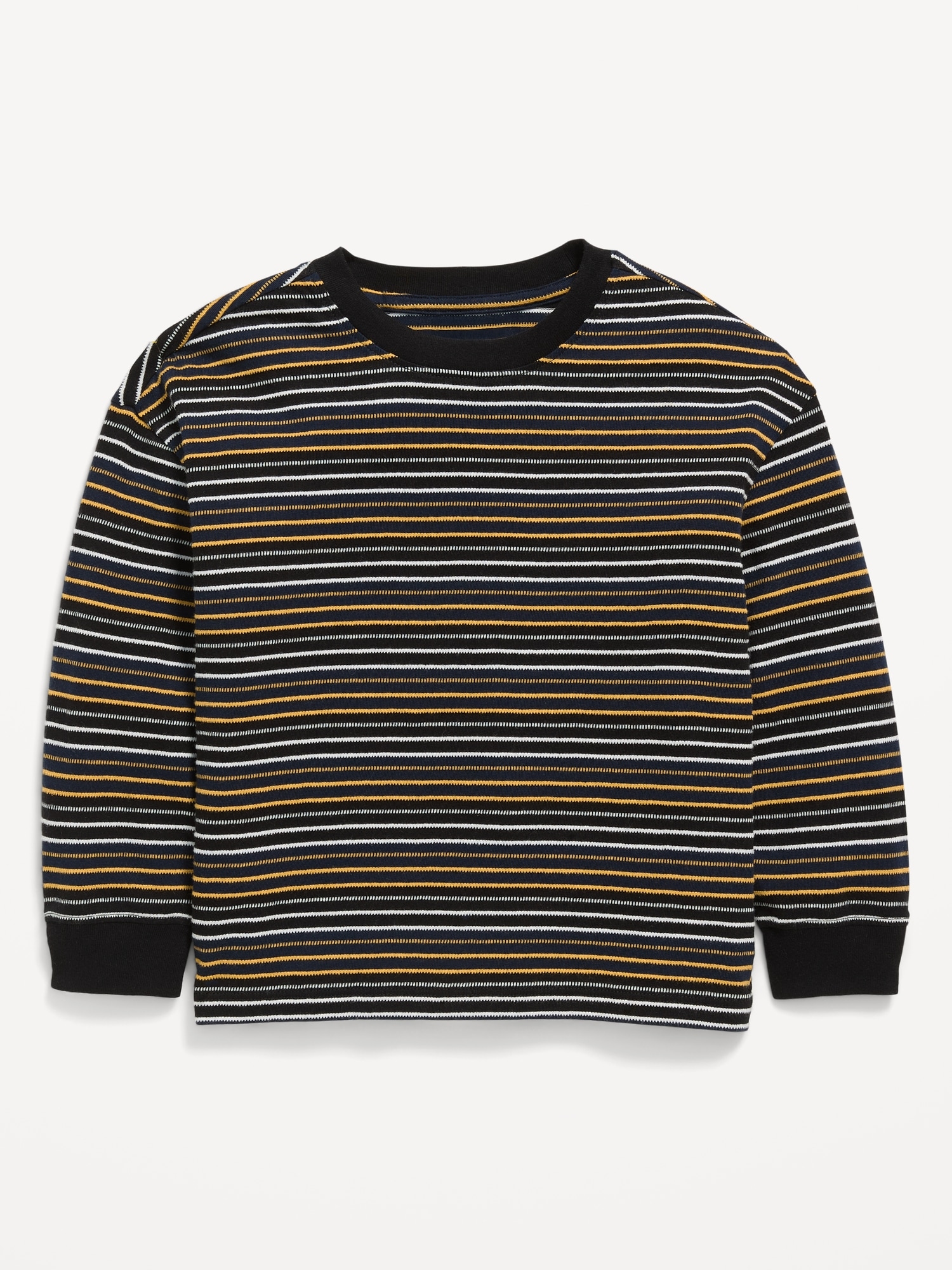 Oversized Long-Sleeve Striped T-Shirt for Toddler Boys