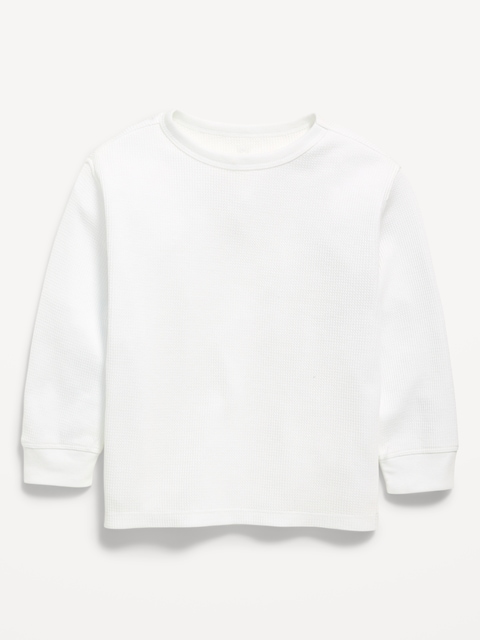 Long-Sleeve Waffle Knit T-Shirt for Toddler Boys