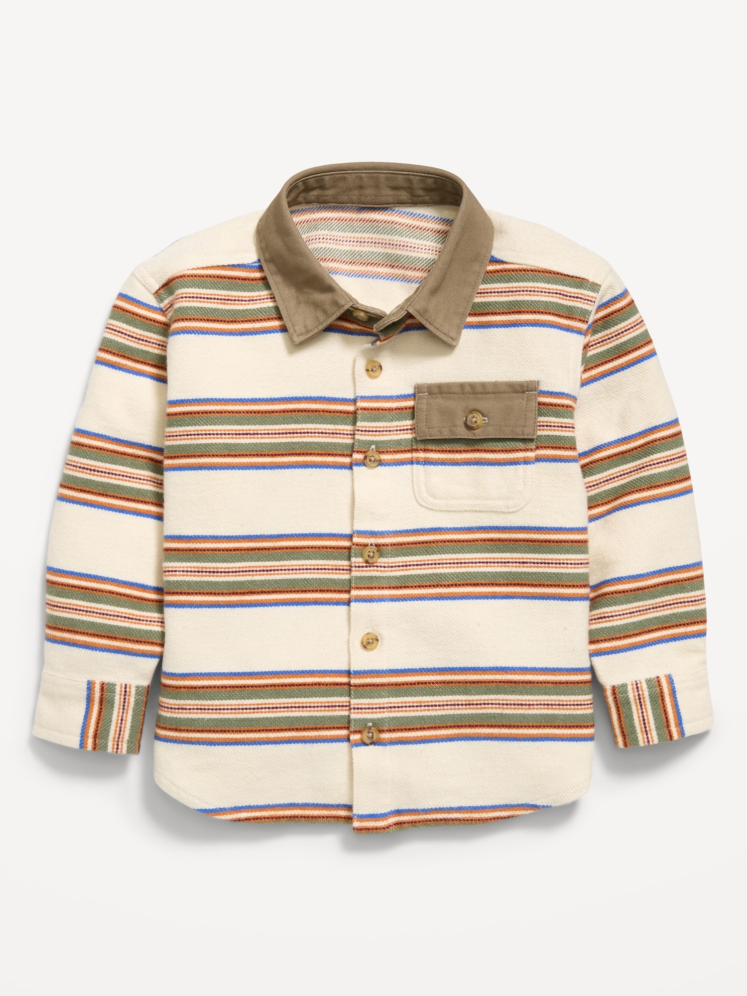 Long-Sleeve Utility Pocket Shirt for Toddler Boys